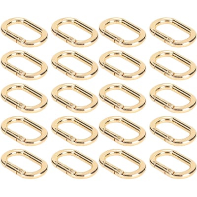 20 stuks ovale veergesp 23 mm legering karabijnhaken clip voor tassen portemonnees sleutelhanger riem goudkleurig goud