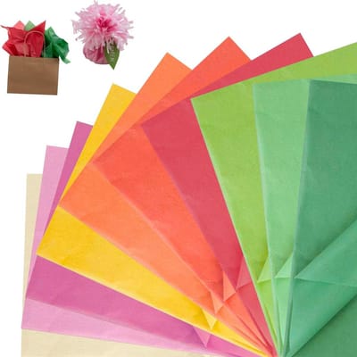 Zijdepapier Set van 50 vellen 10 Kleuren 70x50 cm - Knutselpapier voor Cadeaus en Decoratie