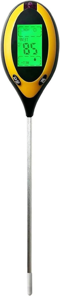 Digitale Grondmeter - Bodemtester Tuin - Planten Verzorgen - 4-in-1 Metingen - 315 cm Lengte - Zwart