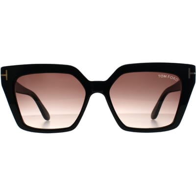 Tom Ford Winona FT1030 01Z glanzend zwart paars bruin gradiÃ«nt zonnebril
