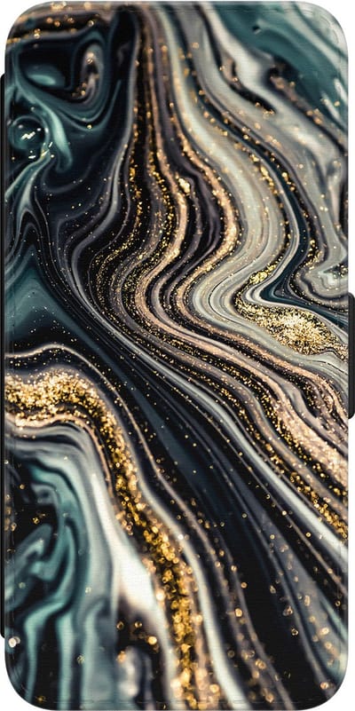 Leuke Telefoonhoesjes - Hoesje geschikt voor Samsung Galaxy A34 bookcase leer - Marble swirl - Marble swirl - Wallet Case met pasjeshouder - Marmer - Multi