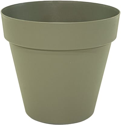 Mega Collections Plantenpot - kunststof - olijfgroen - binnen/buiten - D20xH17 cm - bloempot