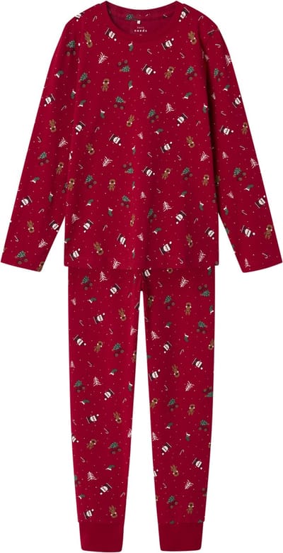 NAME IT NKNVISMAS LS NIGHTSET Unisex Pyjamaset - Maat 128