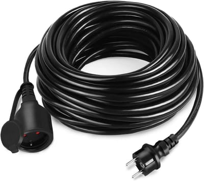 Verlengsnoer met Schroefdraad 20 Meter - Waterdicht IP44 Verdeelstekker - Platte Stekker voor Binnen en Buiten