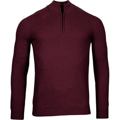 Baileys Trui Half Zip Single Knit Aubergine / male