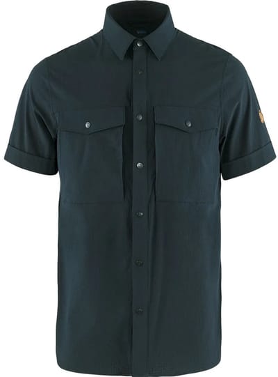 Fjällräven Abisko Trekking Shirt SS M - Dark navy - Outdoor Kleding - Fleeces en Truien - Overhemd korte mouw