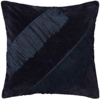 DGM Own sierkussen Fluweel en Franje - Blauw (50x50 cm)