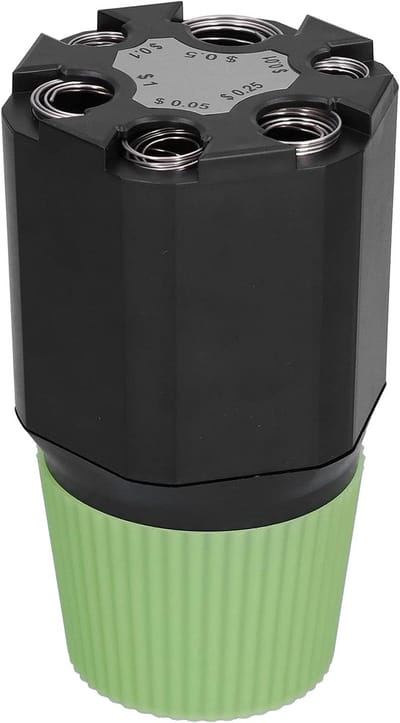 Geld Spaarpot - Wisselgeld Organizer - Voertuig Gebruik - Tweelaags Ontwerp - 16 cm Lengte - Zwart Groen