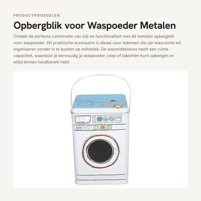 Dailygoods- Wasmiddeldoos Grote Capaciteit - Opbergdoos met Deksel - Roestvrij Staal - Transparant Venster - Multifunctioneel - Handgrepen