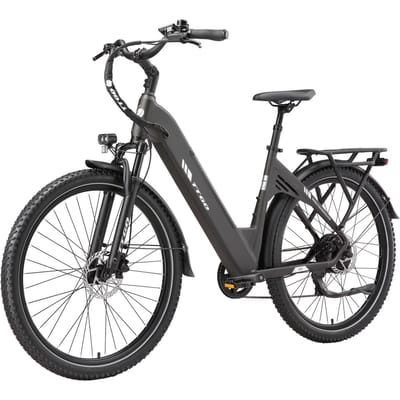 TTGO C5 Volwassen Elektrische Fiets 250W Motor 48V13.5AH Batterij Maximaal Laadvermogen 125KG 27 Inch Band Stedelijke Stads E-Bike Ideaal voor Dagelijks Woon-Werk Verkeer en Stadsvervoer grijs