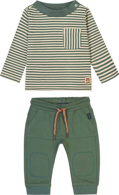 Noppies Baby kledingset Shirt Goni en Broek Greenstone Regulair Fit Duck Green maat 86