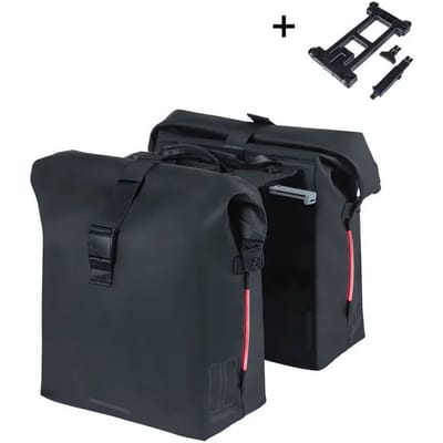 Basil SoHo - dubbele fietstas - 100% waterdicht - afneembaar - MIK - Incl. LED-verlichting