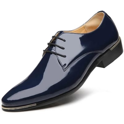 Nieuwe Heren Business Casual Leren Schoenen Lente Lakleer Puntige Leren Schoenen Bruiloft Feest Grote Maten Leren Schoenen 43 gray