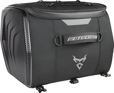 CarryQuest® - Motor Rugzak - Zadeltas Motor - Waterdichte Motorhelm Tas - Motorrugzak - 1200D Stof + EVA Composiet - Grijs - 25L Capaciteit + Reflecterende Strips