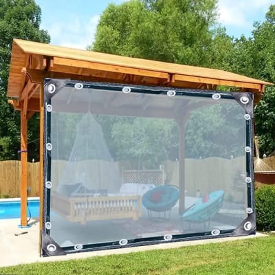Afdekzeil met ringen - Beschermend zeil waterdicht - Planten beschermen - Zeer transparant PVC - 0.8 x 9.5 m