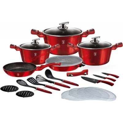 Berlinger Haus BH-7180 - Pannenset - 22 Delig - Granieten Coating - Burgundy