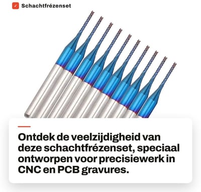 Dailygoods- Schachtfrézenset 10 Stuks - Hardmetalen Freesers - CNC Gereedschap - PCB Gravure - Carving Boor - Topkwaliteit en Service - Freesgereedschap