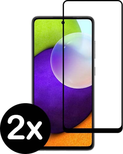 Smartphonica Samsung Galaxy A52 full cover tempered glass screenprotector van gehard glas met afgeronde hoeken - 2 stuks geschikt voor Samsung Galaxy A52