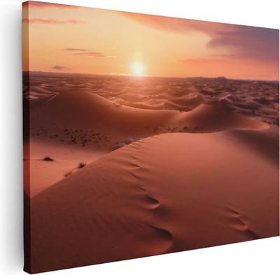Artaza Canvas Schilderij Zandduinen Marokko - 40x30 cm - Klein - Wanddecoratie Natuur - Muurdecoratie Woonkamer - Kamer Accessoires Landschap