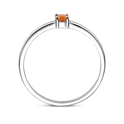 Gerhodineerd Zilver Ring Met Geboortesteen November Citrien 1337088