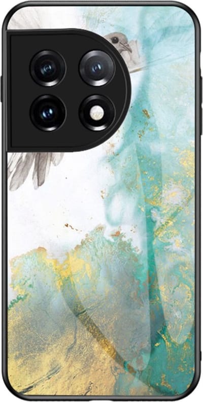 Coverup Hoesje - Geschikt voor OnePlus 11 5G Hoesje - Coverup Marble Glass Back Cover - Blauw