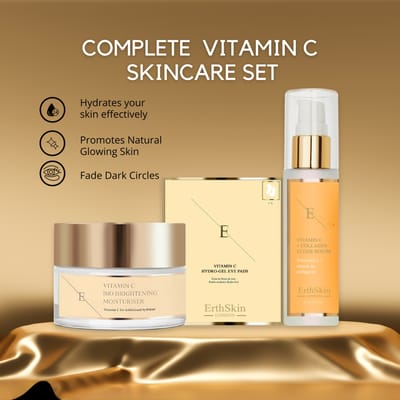 VITAMINE C + COLLAGEN ELIXIR SERUM 60ML + Vitamin C Bio Brightening Moisturiser 50ml + Vitamin C Hydrogel Eye Pads x 5