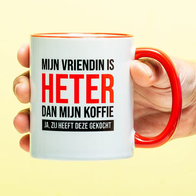 Ditverzinjeniet.nl Mok Mijn vriendin is heter dan deze koffie