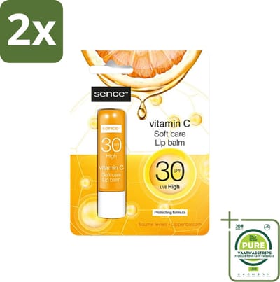 Sence - Soft Care Vitamin C - Lippenbalsem - Hydraterend - 4,3 g - Voordeelverpakking - 2 stuks - Vitamine C lippenbalsem - Hydraterende lippenbalsem