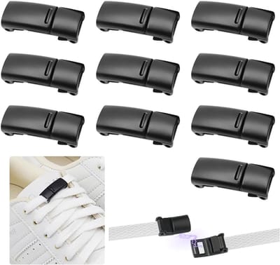 5 Metalen Capsules voor Veters, Metalen Capsule Gespen, Magnetische Snelsluiting voor Kinderschoenen, Sportschoenen en Wandelschoenen in Zwart