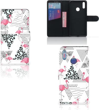 Huawei Y7 (2019) Telefoonhoesje met Pasjes Flamingo Triangle