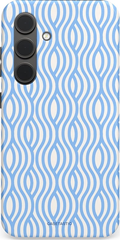 Casetastic Hoesje Geschikt voor Samsung S24 - Stijlvolle Beschermende Duo-layer Case - Zeegolf Patroon
