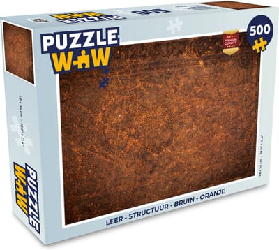 Puzzel Leer - Structuur - Bruin - Oranje - Legpuzzel - Puzzel 500 stukjes
