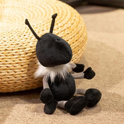 Schattige Zwarte Mier Knuffels Pluche Gevulde Dieren Creatieve Levensgetrouwe Mier Pop Cadeau Gesimuleerde Dierlijke Mieren Bureau Decoratie 30cm zwart