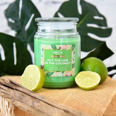 Candle Light - Lime - 510 gram - 110 branduren - Trendy