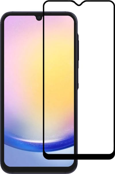 Smartphonica Screenprotector Geschikt voor Samsung Galaxy A25 - Full Cover Tempered Glass with Round Edge - Gehard glas met Afgeronde Hoeken geschikt voor Samsung Galaxy A25