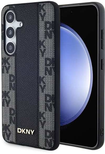 DKNY, Hoesje geschikt voor Galaxy S24 Plus - MagSafe Compatibel met Ruitjespatroon Ultra-Chic, Zwart
