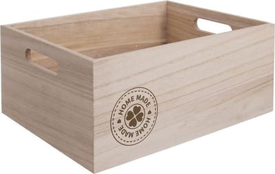 Opbergdoos Houten HOME MADE 26x16x11 cm - Opbergbox - Opbergmand