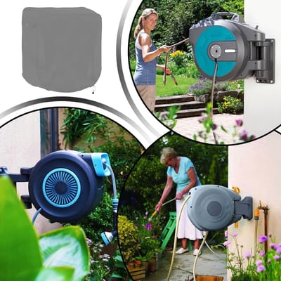 Beschermhoes Slangenhaspel - Afdekhoes Haspel - Tuinonderhoud - UV en Regenbestendig - 60x45x60cm - Grijs