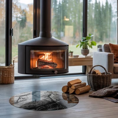 Coloray Vloerplaat Houtkachel - Vloerplaat Openhaard - 80 cm x 80 cm - Houtkachel Accessoires - Grijs Vloerplaat Kachel - Vloerplaat Voor Kachel - Plaat voor Onder Houtkachel - Open Haard Accessoires - Plaat Kachel
