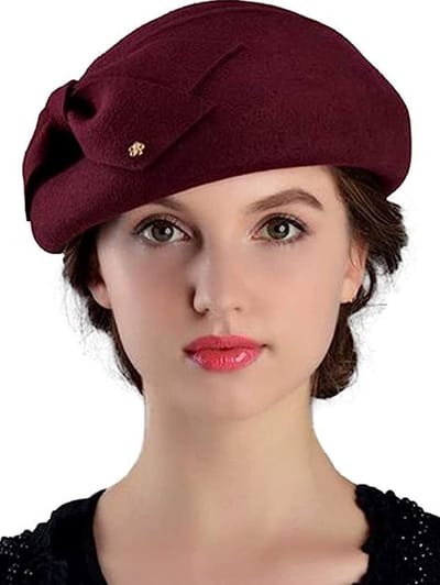 Franse Baret Dames – Vintage 100% Wol Vilten Fedora Hoed met Fleece – Warme Winterhoed voor Vrouwen – Elegante Cloche Hoed voor Kerk, Feest en Mode