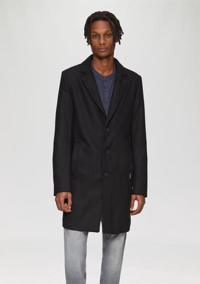 s.Oliver -qs Jackets Outdoor Grey/black Maat: XL | Single-Breasted Mantels Outlet | Heren | Zwart