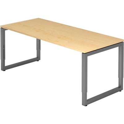REGO 19 G | Bureau - 180 x 80 Tafelhoogte I In hoogte verstelbaar Esdoorn/Grafiet