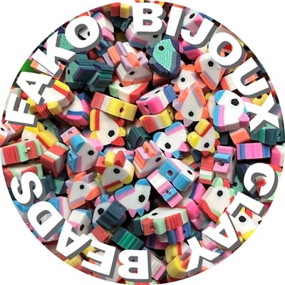 Fako Bijoux - 1000 Klei Kralen Eenhoorn / Unicorn - Figuurkralen - Kleikralen - 10mm - 1000 Stuks - Bulk