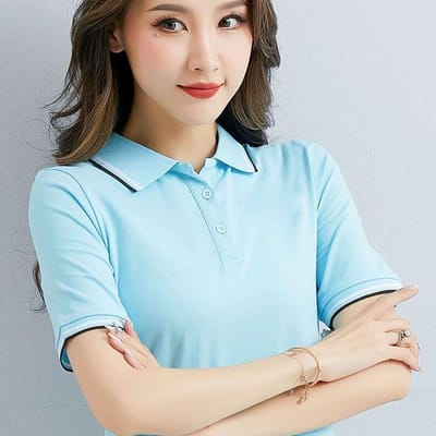 Korte mouw Polo Shirt Afbeeldingen Printen Casual Sport Top T-shirt voor Dames Zomer 5XL beige