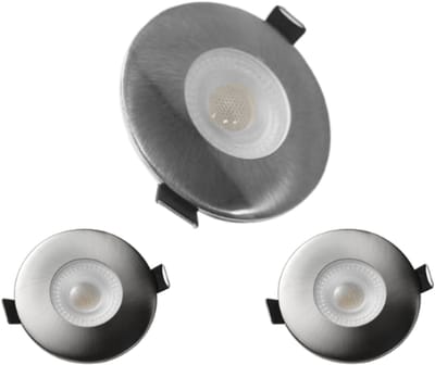 McShine - Set van 3 - LED Inbouwspot IP65 - Badkamerspot - Spatwaterdicht - 4,9W - 3000K - Ø88 mm - Geborsteld Staal