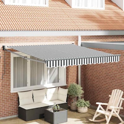 vidaXL - Luifel - uittrekbaar - 3x2,5 - m - stof - en - aluminium - antraciet - en - wit