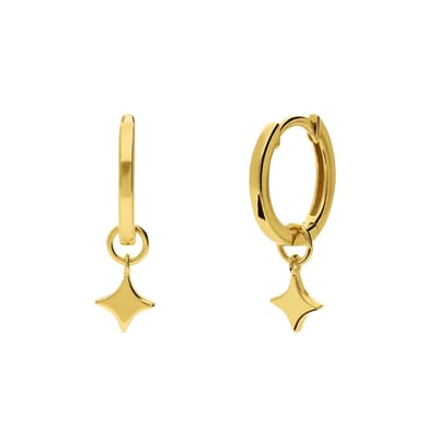 Lucardi Dames Zilveren goldplated oorringen voor dames - Oorbellen - Staal - Goudkleurig