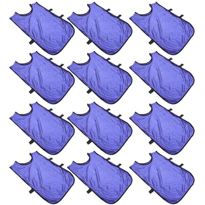 12 stuks Paarse Volwassen Training Vesten Nylon Team Oefen Bibs Eén Maat voor Voetbal Basketbal Fitness blue