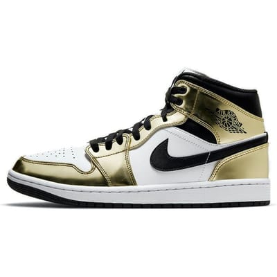 Baskets Air Jordan 1 Mid SE Or Métallique Homme Noir Blanc DC1419-700 42.5 black