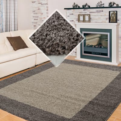 Muratap Basic shaggy kader vloerkleed hoogpolig- 240x340 cm